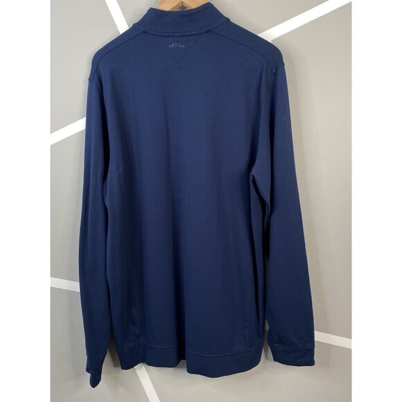 Adidas Adipure Modern Tech PGA Logo Players Navy Blue Mens Large Golf 1/4 Zip - Picture 2 of 16